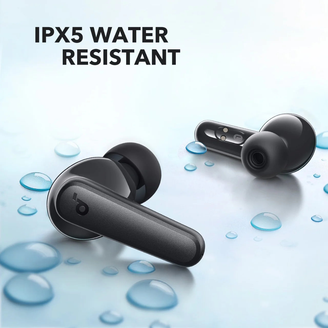P25I Bluetooth True Wireless Earbuds with Enhanced Bass, 30 Hours Playtime, IPX5 Water Resistance, and Charging Case in Black