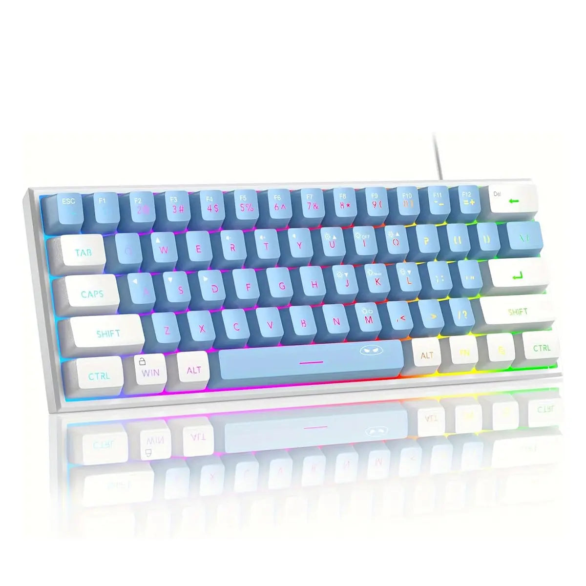Magegee Mini 60% RGB Backlit Gaming Keyboard - 61 Key Ultra-Compact Mechanical Keyboard for PC, MAC, PS4, and Xbox ONE