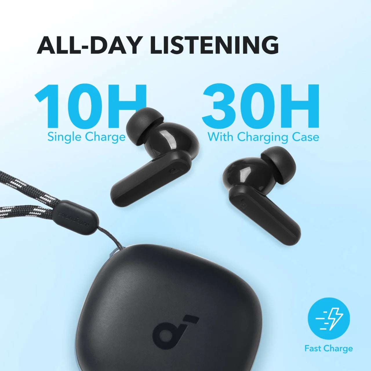 P25I Bluetooth True Wireless Earbuds with Enhanced Bass, 30 Hours Playtime, IPX5 Water Resistance, and Charging Case in Black