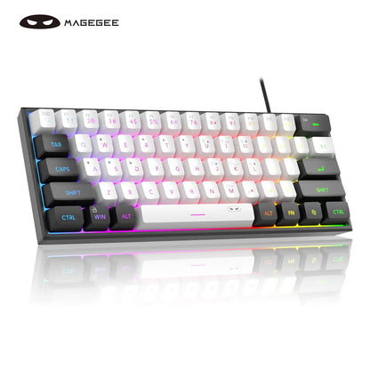 Magegee Mini 60% RGB Backlit Gaming Keyboard - 61 Key Ultra-Compact Mechanical Keyboard for PC, MAC, PS4, and Xbox ONE