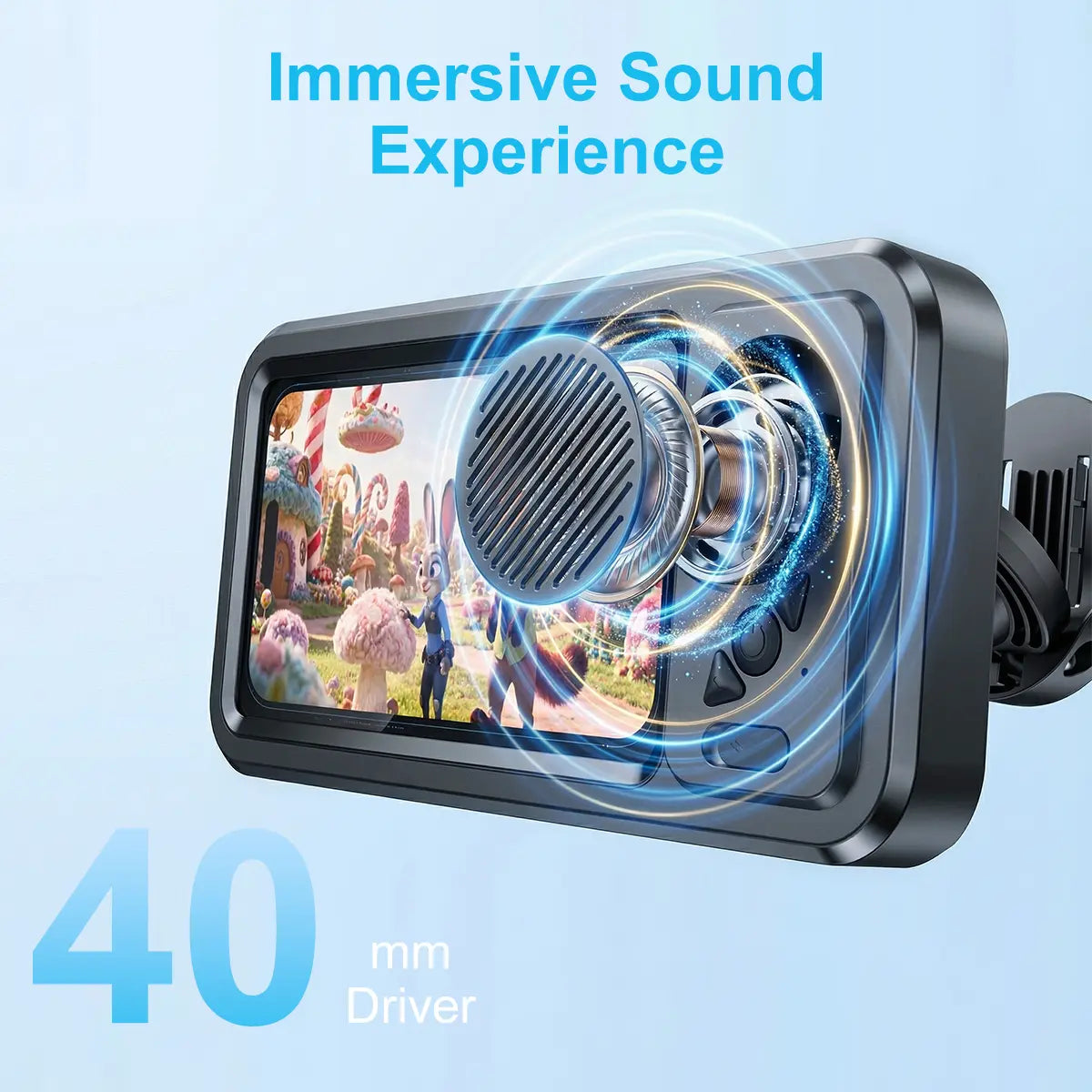 Waterproof Bluetooth Speaker with 360° Rotating Touch Screen - Ideal for Bathroom, Kitchen, and Pool Use - Features Phone Holder for Movies and Music