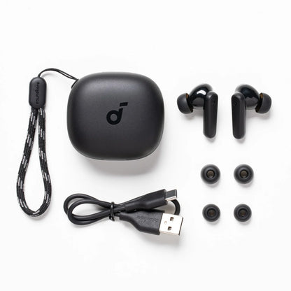 P25I Bluetooth True Wireless Earbuds with Enhanced Bass, 30 Hours Playtime, IPX5 Water Resistance, and Charging Case in Black