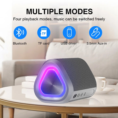 Portable Wireless Bluetooth 5.0 Speaker with 24-Hour Playtime, Stereo Bass, 100 Ft Range, and IPX7 Waterproof Rating