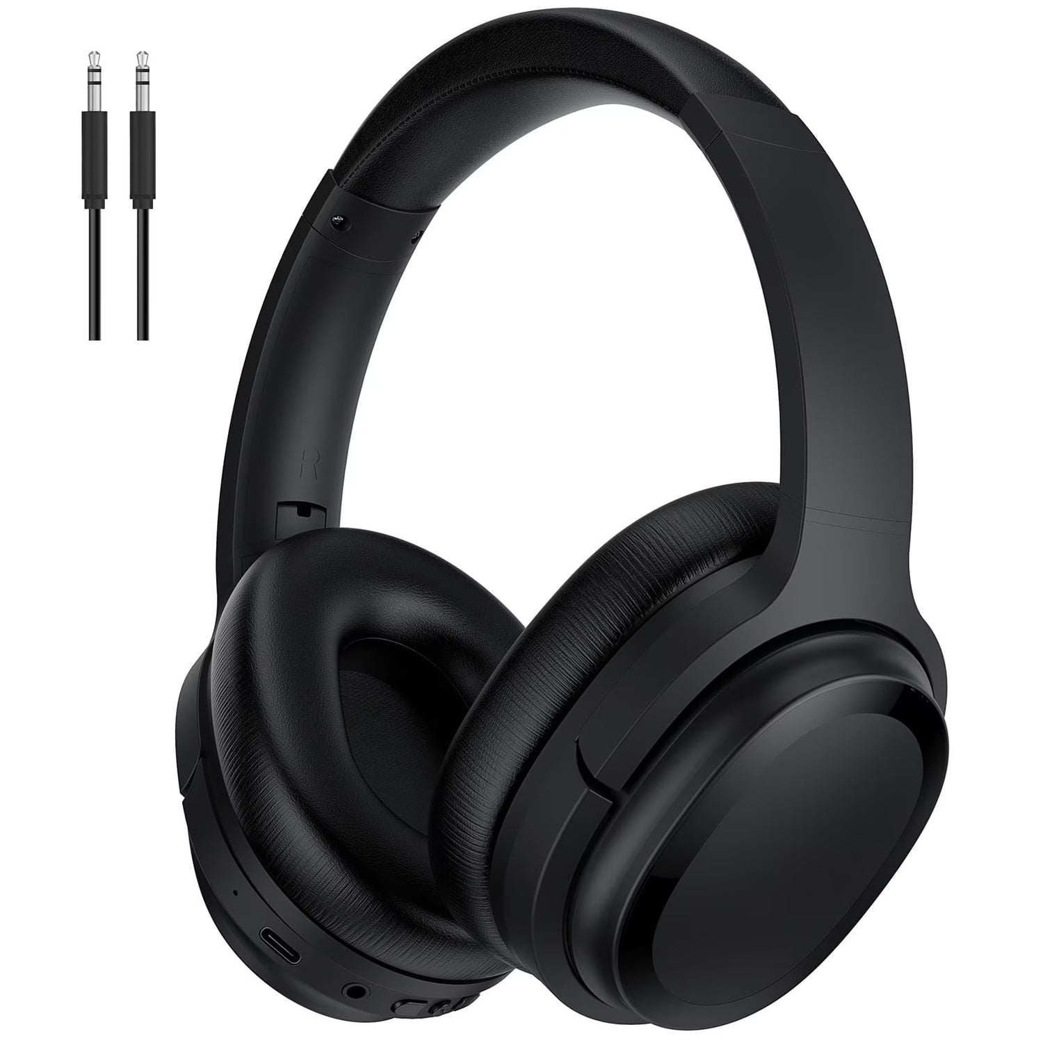 Active Noise Cancelling Bluetooth Over-Ear Headphones with Microphone, AptX Support, Comfortable Protein Earpads, 30-Hour Playtime, Foldable Design for Travel and Work - Black