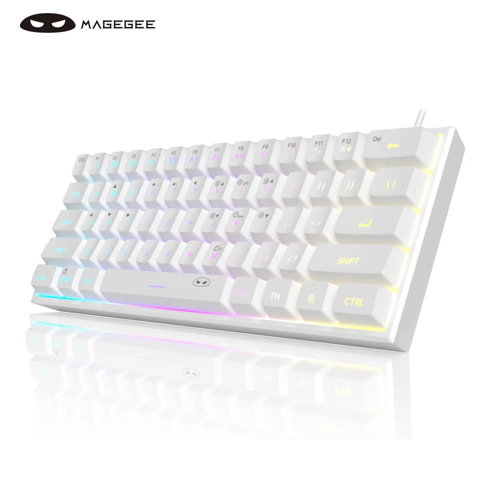 Magegee Mini 60% RGB Backlit Gaming Keyboard - 61 Key Ultra-Compact Mechanical Keyboard for PC, MAC, PS4, and Xbox ONE