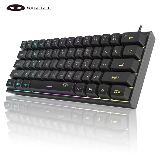 Magegee Mini 60% RGB Backlit Gaming Keyboard - 61 Key Ultra-Compact Mechanical Keyboard for PC, MAC, PS4, and Xbox ONE