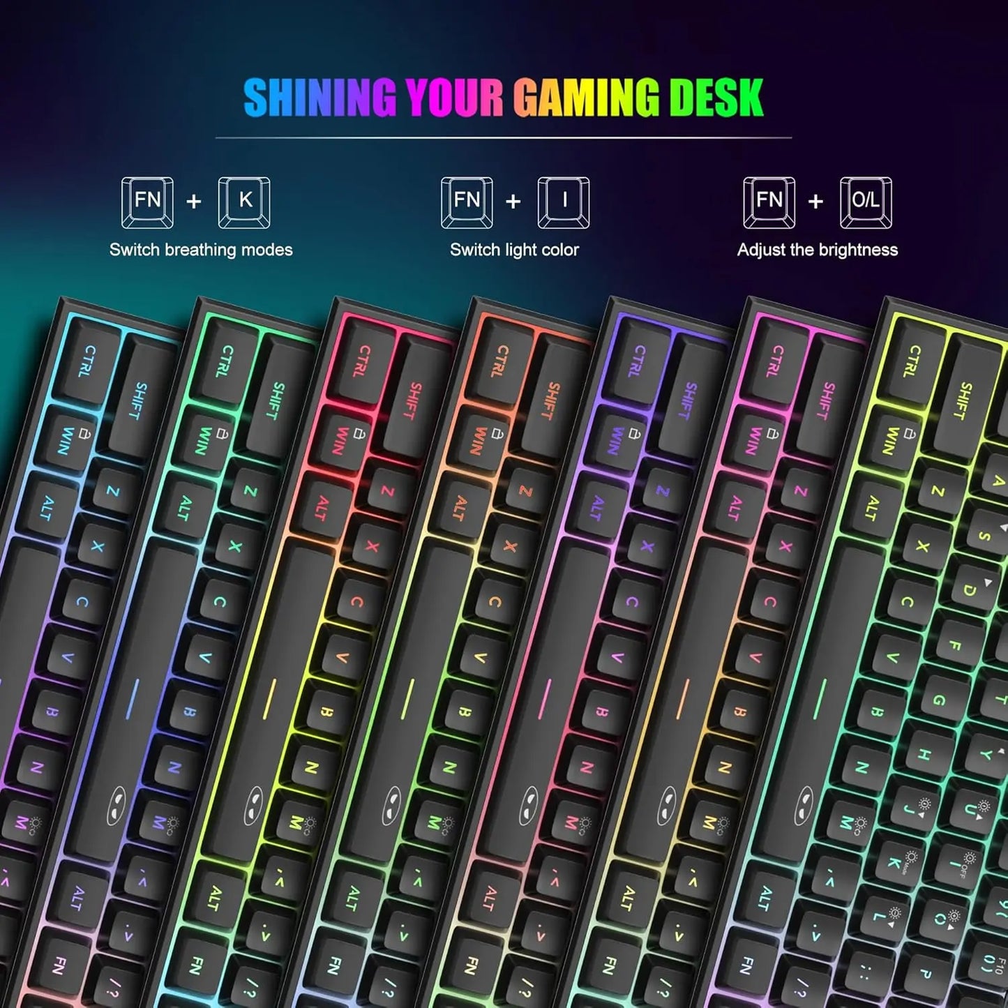 Magegee Mini 60% RGB Backlit Gaming Keyboard - 61 Key Ultra-Compact Mechanical Keyboard for PC, MAC, PS4, and Xbox ONE