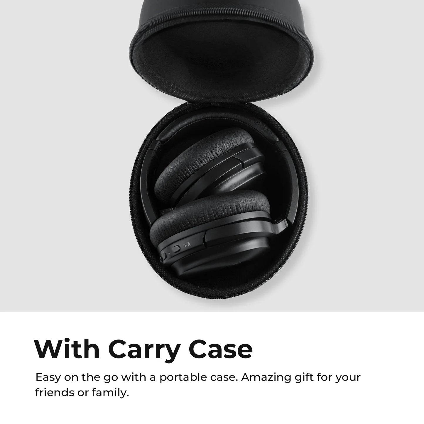 Active Noise Cancelling Bluetooth Over-Ear Headphones with Microphone, AptX Support, Comfortable Protein Earpads, 30-Hour Playtime, Foldable Design for Travel and Work - Black