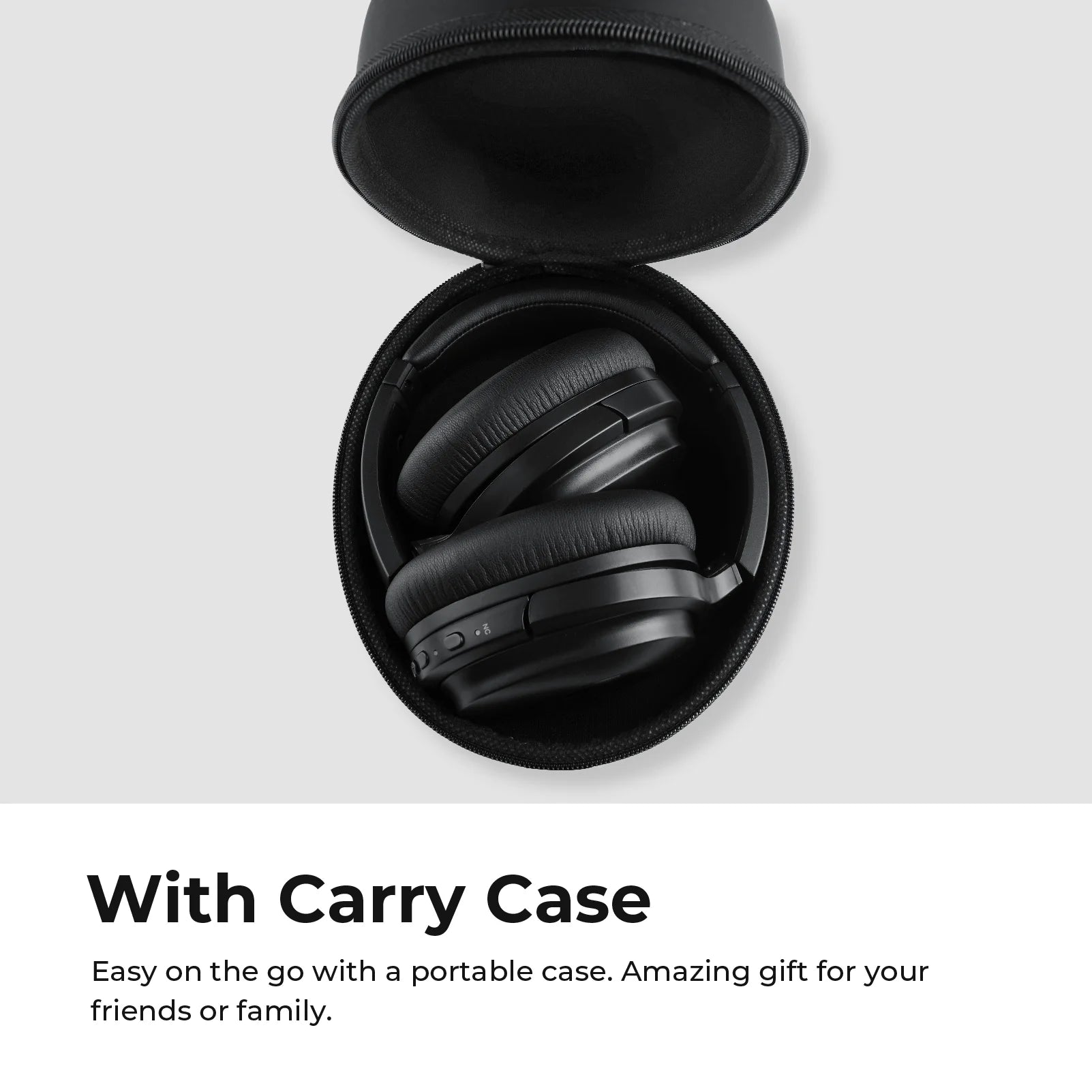 Active Noise Cancelling Bluetooth Over-Ear Headphones with Microphone, AptX Support, Comfortable Protein Earpads, 30-Hour Playtime, Foldable Design for Travel and Work - Black