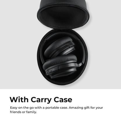 Active Noise Cancelling Bluetooth Over-Ear Headphones with Microphone, AptX Support, Comfortable Protein Earpads, 30-Hour Playtime, Foldable Design for Travel and Work - Black